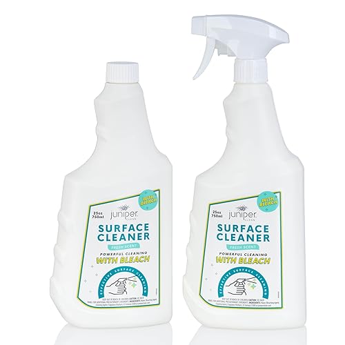Juniper, Surface Cleaner With Bleach, All-Purpose Cleaner for Bathroom, Kitchen, Toilet, 25 Fl. Oz Trigger Spray Bottle, (Pack of 2), Total 50 Ounce