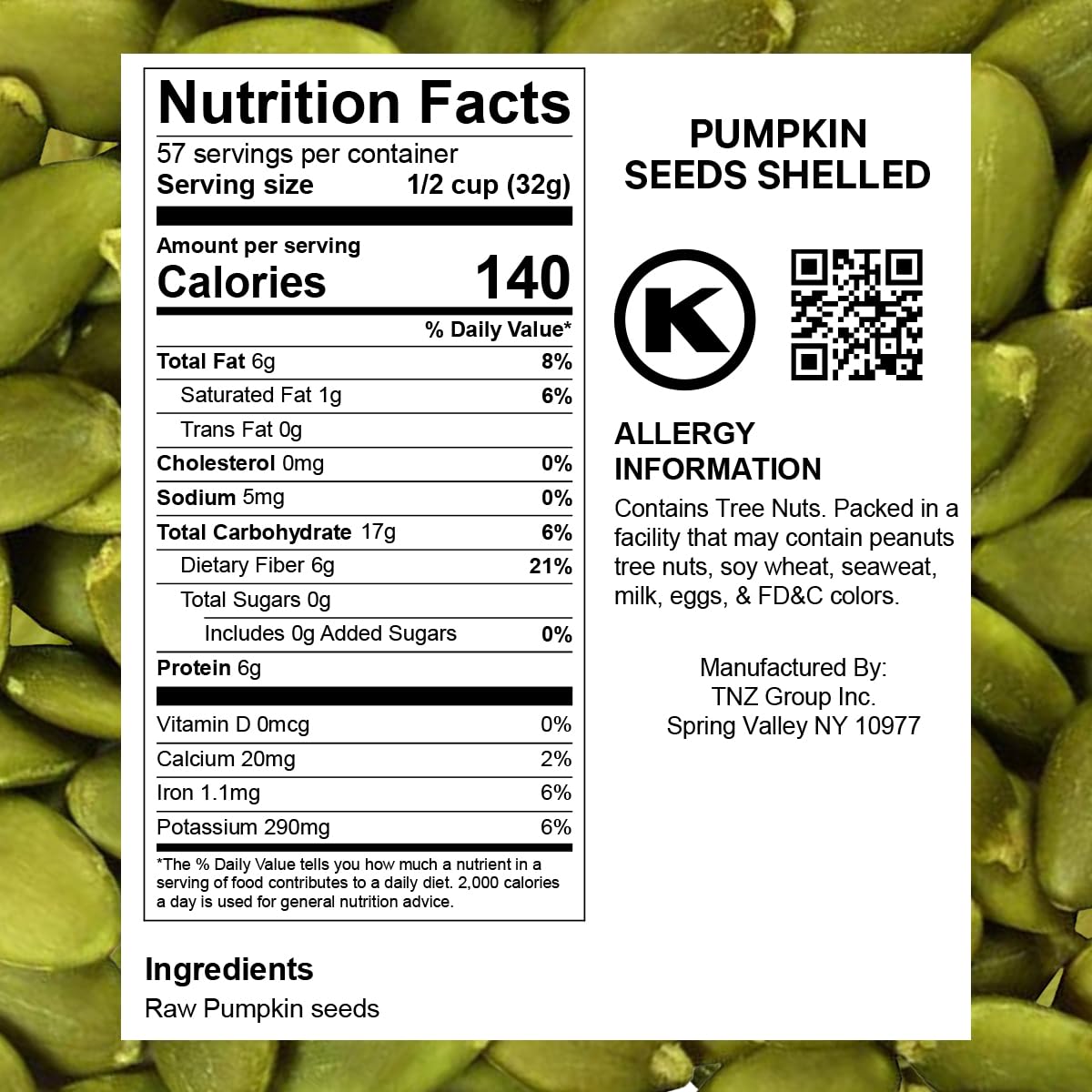 Raw Pumpkin Seeds to Eat- 4 Lbs Bulk Pack Unsalted Pumpkin Seeds Healthy Snack Option,