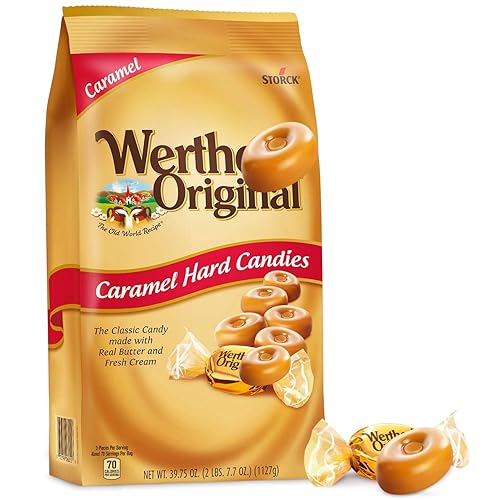Original Caramel Hard Candy, 2.4Lbs Pack of Carmels Candy, Ideal for Sharing, Snacking, Parties and Gifting,