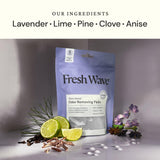 Fresh Wave Lavender Odor Eliminating & Deodorizing Packs | Bag of 6 & Fresh Pod Case | Safer Odor Relief for Small Spaces | Natural Plant-Based Odor