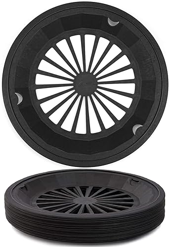 Sedmoon Reusable Plastic Paper Plate Holders 24 Pack 10" Heavy Duty Plastic Paper Plate Holder (Black)
