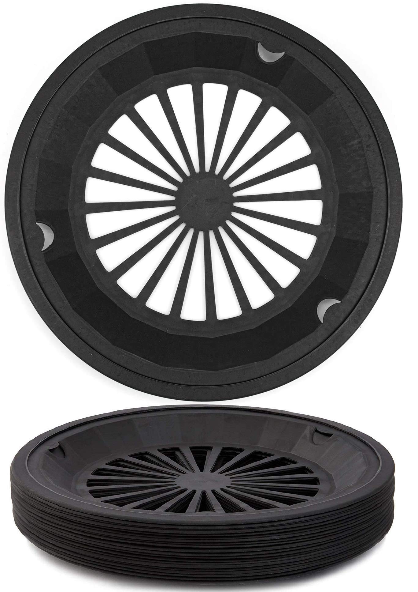 Sedmoon Reusable Plastic Paper Plate Holders 24 Pack 10" Heavy Duty Plastic Paper Plate Holder (Black)