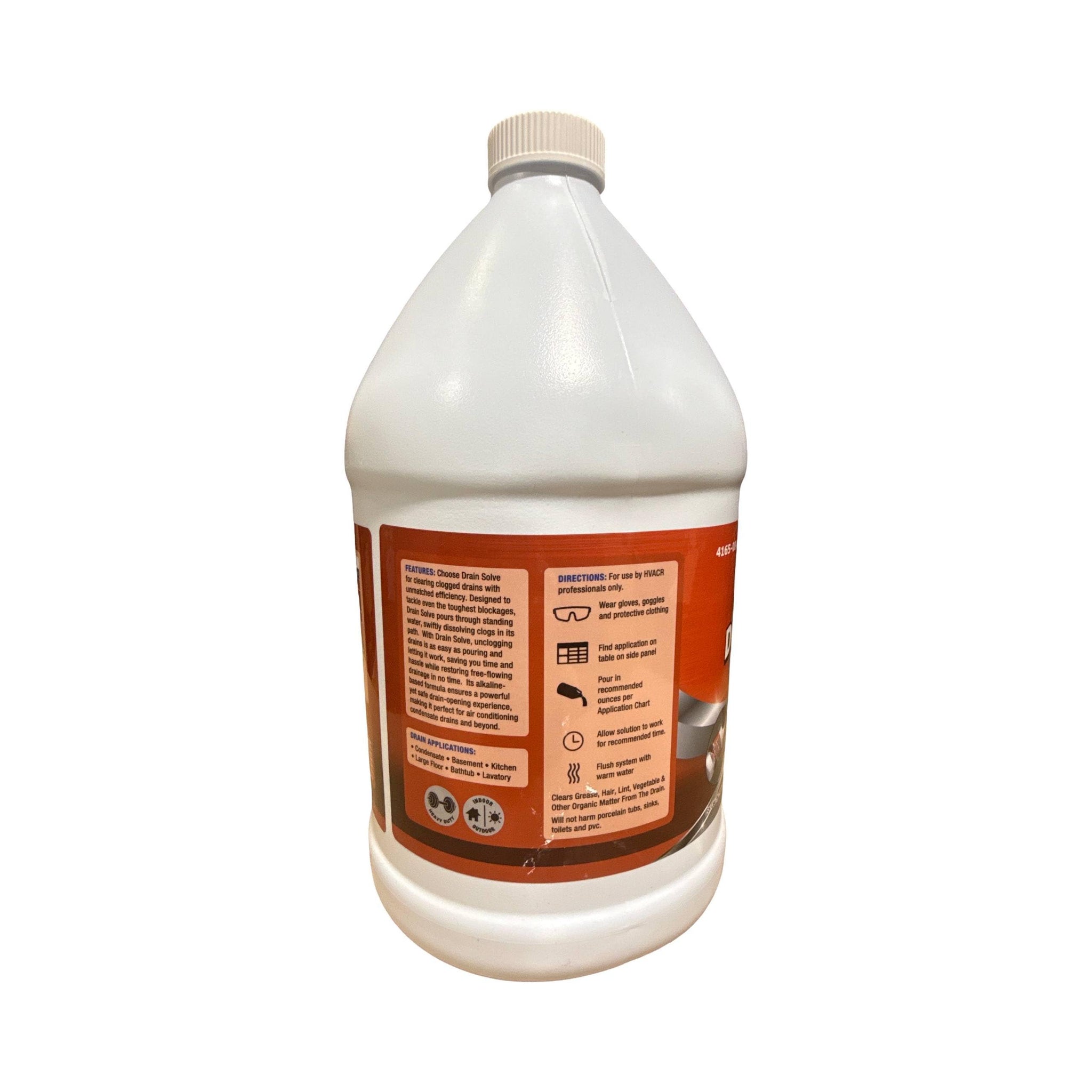 Nu-Calgon 4165-08 Drain Solve Alkaline Line Cleaner - 1 Gallon HVAC Condensate & Plumbing Clog Remover, Non-Fuming, Septic Safe, NSF Registered
