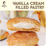 Tesoro Vanilla Filling by Pasticceria Matilde Vicenzi, Vanilla Cream Filled Puff Pastry Patisserie, Kosher Dairy, Made in Italy, 3.53oz (100g), 4-Pack