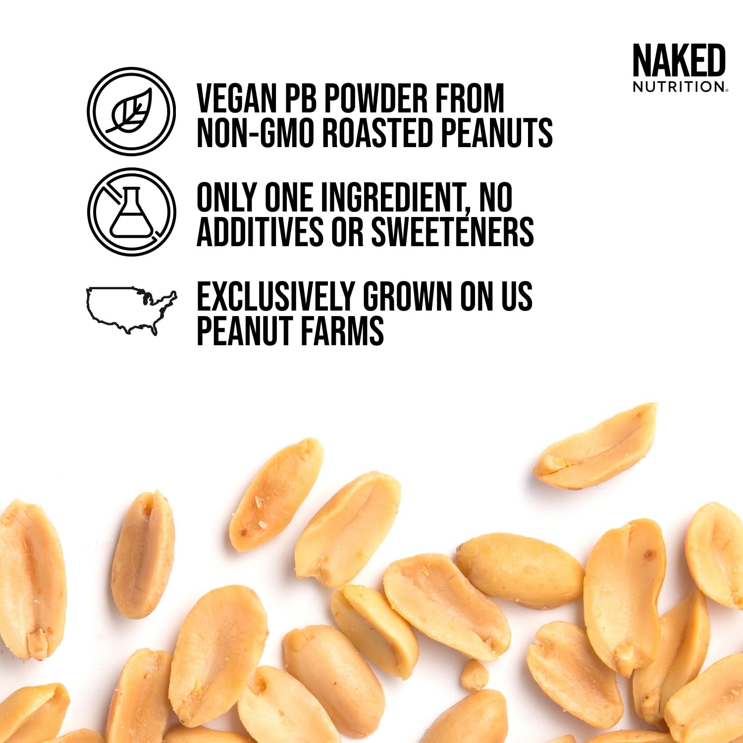 Organic Powdered Peanut Butter from US Farms - Bulk, Only 1 Ingredient - Roasted Peanuts, Vegan, No Additives, Preservative Free, No Salt, No Sugar