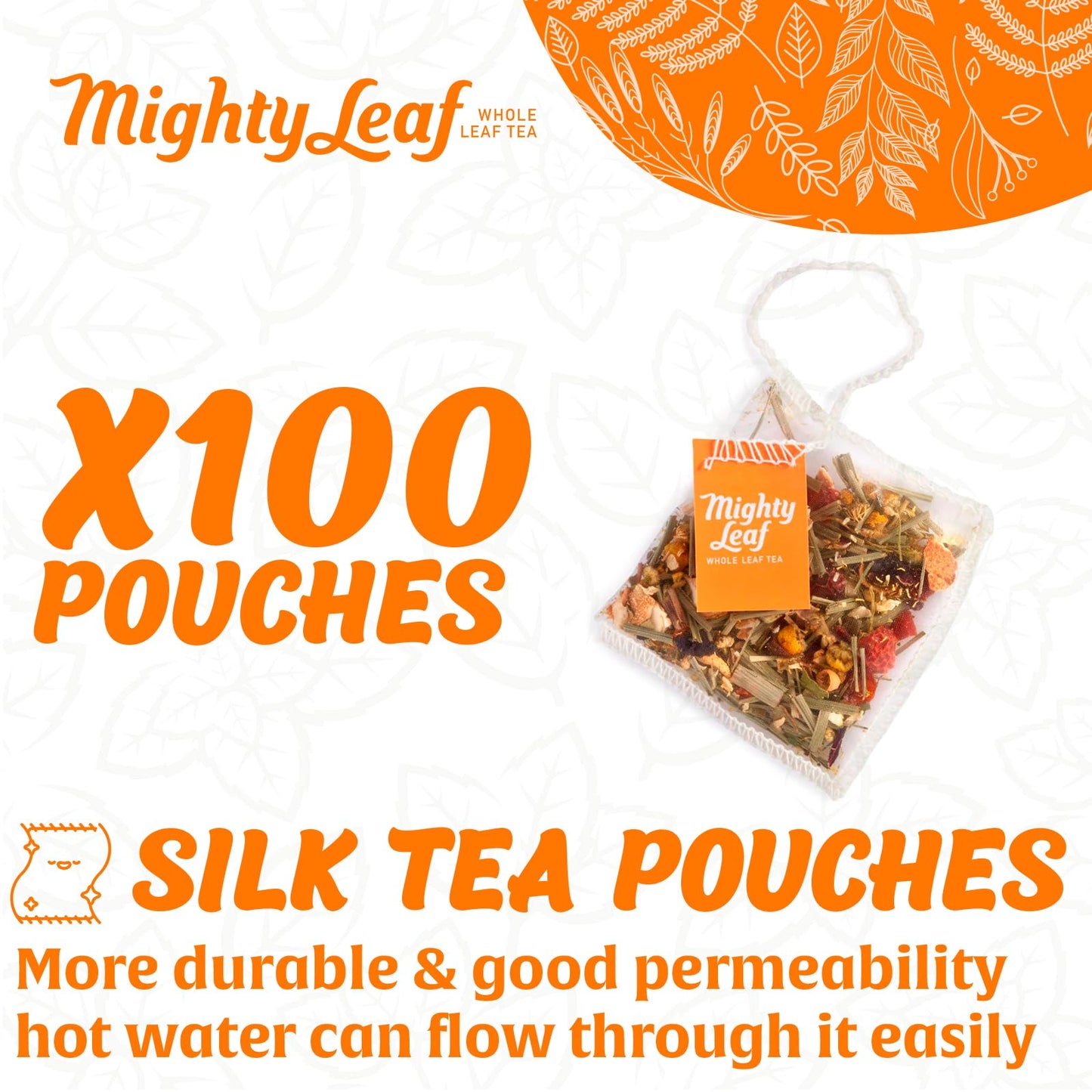 Mighty Leaf Chamomile Citrus Herbal Tea - 100 Count Tea Pouches - Caffeine-Free Blend with Chamomile, Orange Peel & Lemongrass - Calming Herbal Tea