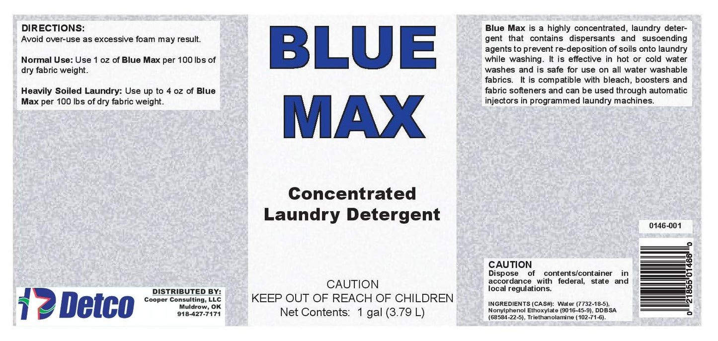 DETCO - Industrial-Strength Laundry Detergent Concentrate -1/2 oz per load- stain & spot remover, (5g Bucket)