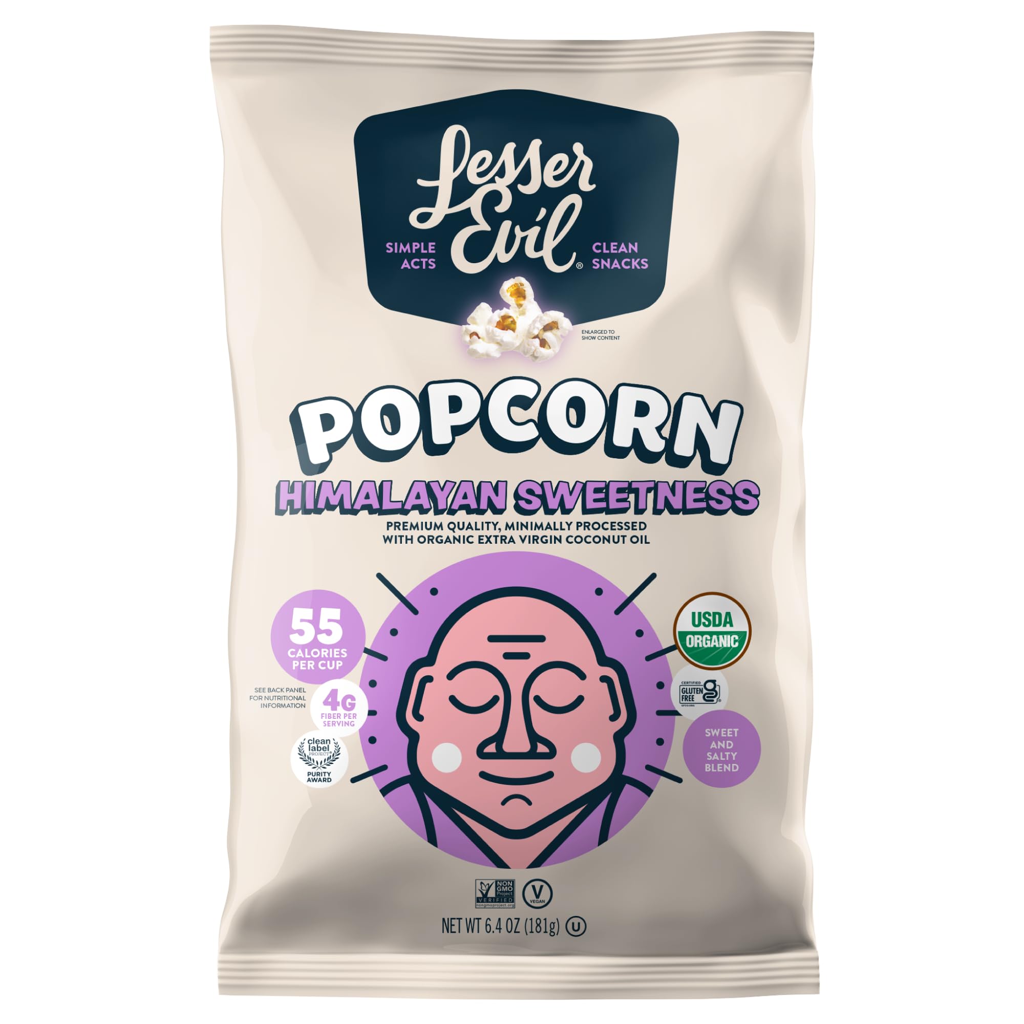 Lesserevil, Popcorn Bowl Sweet Organic, 7 Ounce