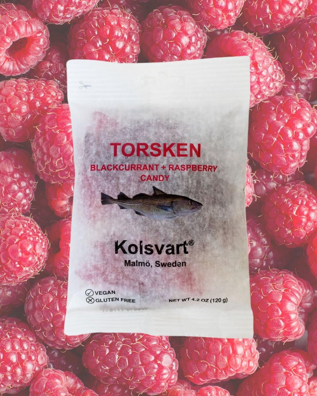Kolsvart Swedish Candy - Blackcurrant + Raspberry Gummies, Vegan & Gluten-Free - Natural Fruit Flavor, Scandinavian Candy - 4.2 oz Each (Pack of 5)