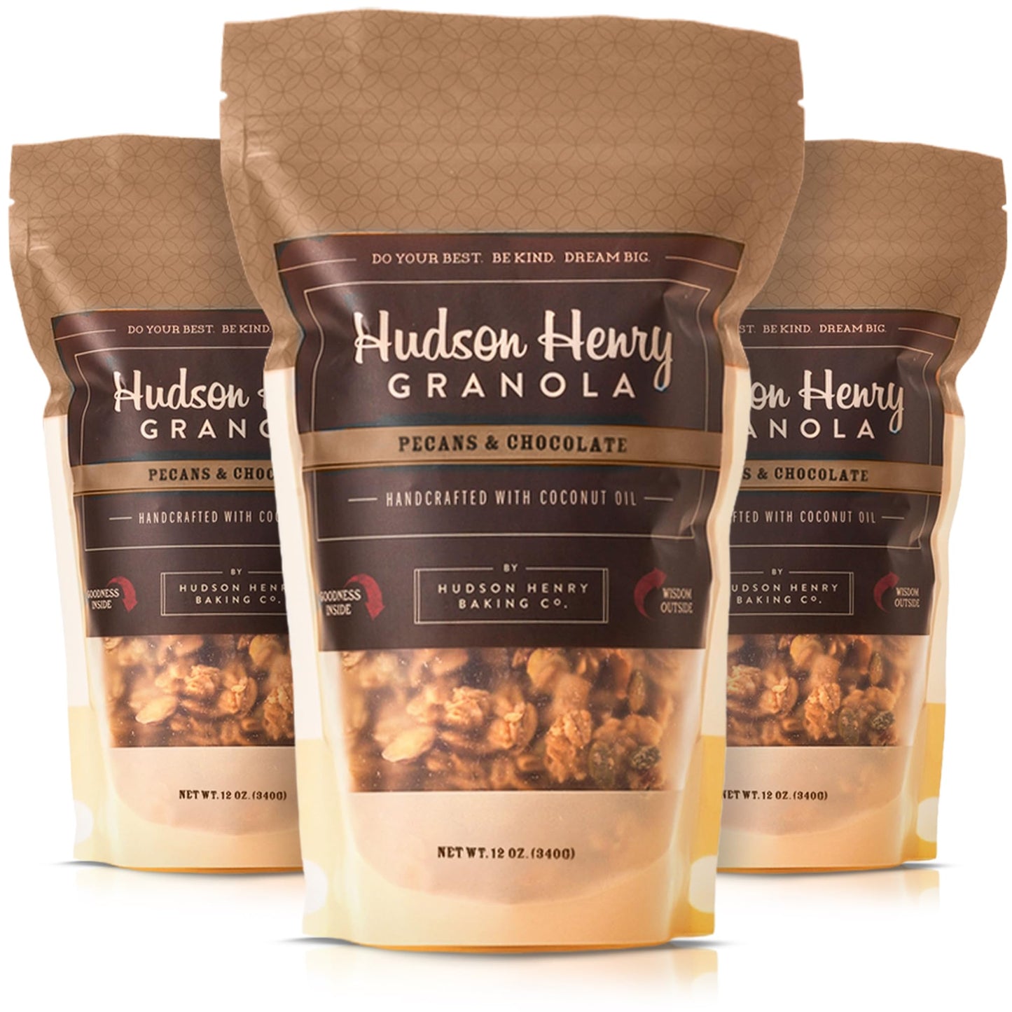 Hudson Henry Chocolate Pecan Granola for Yogurt, Snacking & Cereal | Dark Chocolate Granola with Pecans & Oats | Gluten Free, Non-GMO, Small Batch