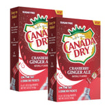 LLE Canada Dry Powder Drink Mix Cranberry Ginger Ale Flavor, Sugar Free & Delicious Water Enhancer Easy to Prepare Powdered Beverages for Picnic