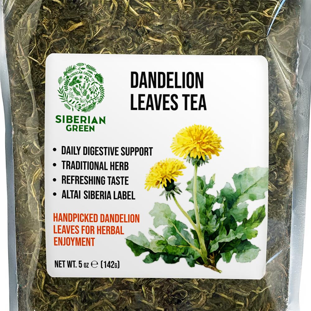 Siberian Green Dandelion Leaves Tea 142g (5 oz) Gently Dried Clean Caffeine-Free Botanical Taraxacum officinale