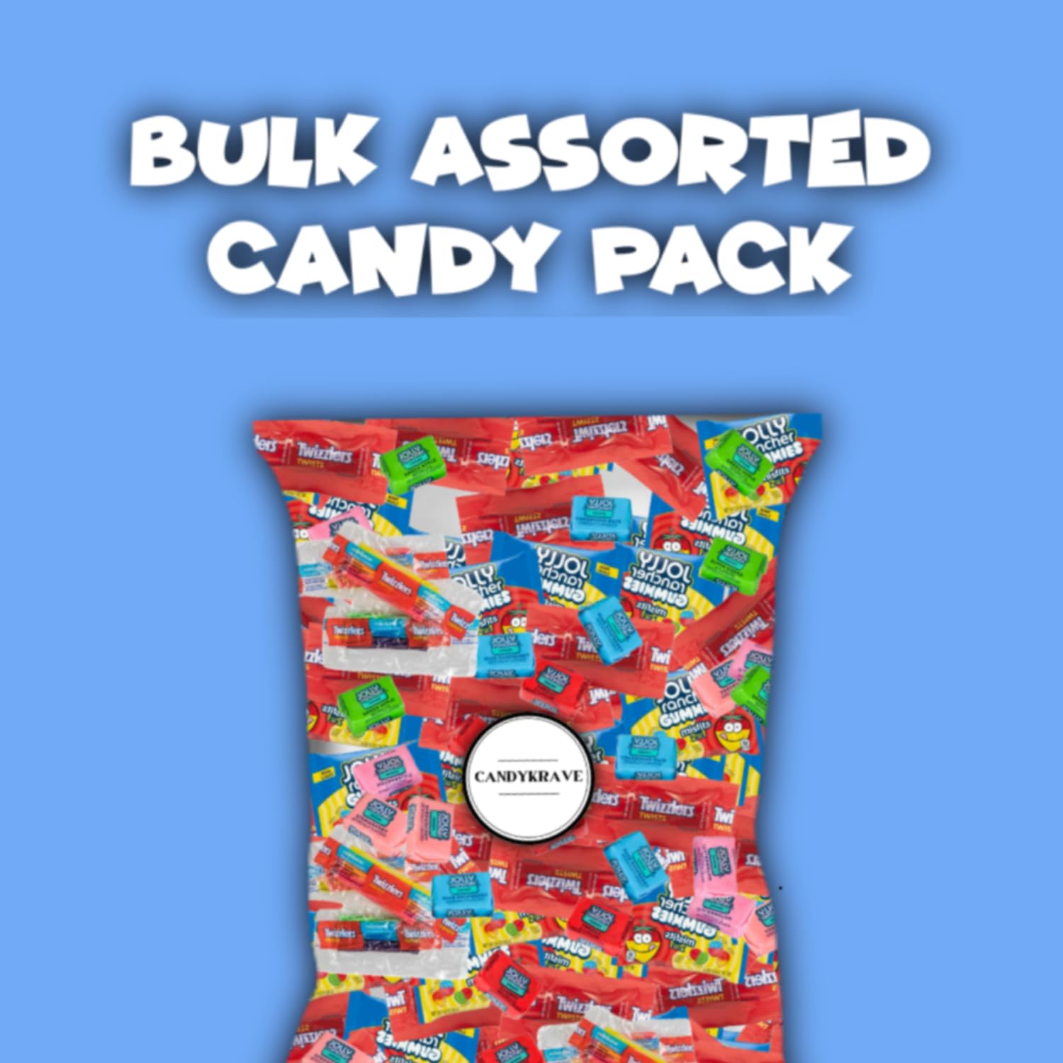 CandyKrave Candies with 6 Pounders pack of 4 Gummies Sweets Assortment Bulk Candy Variety Pack Individually Packed (Twizzlers Rainbow and Strawberry