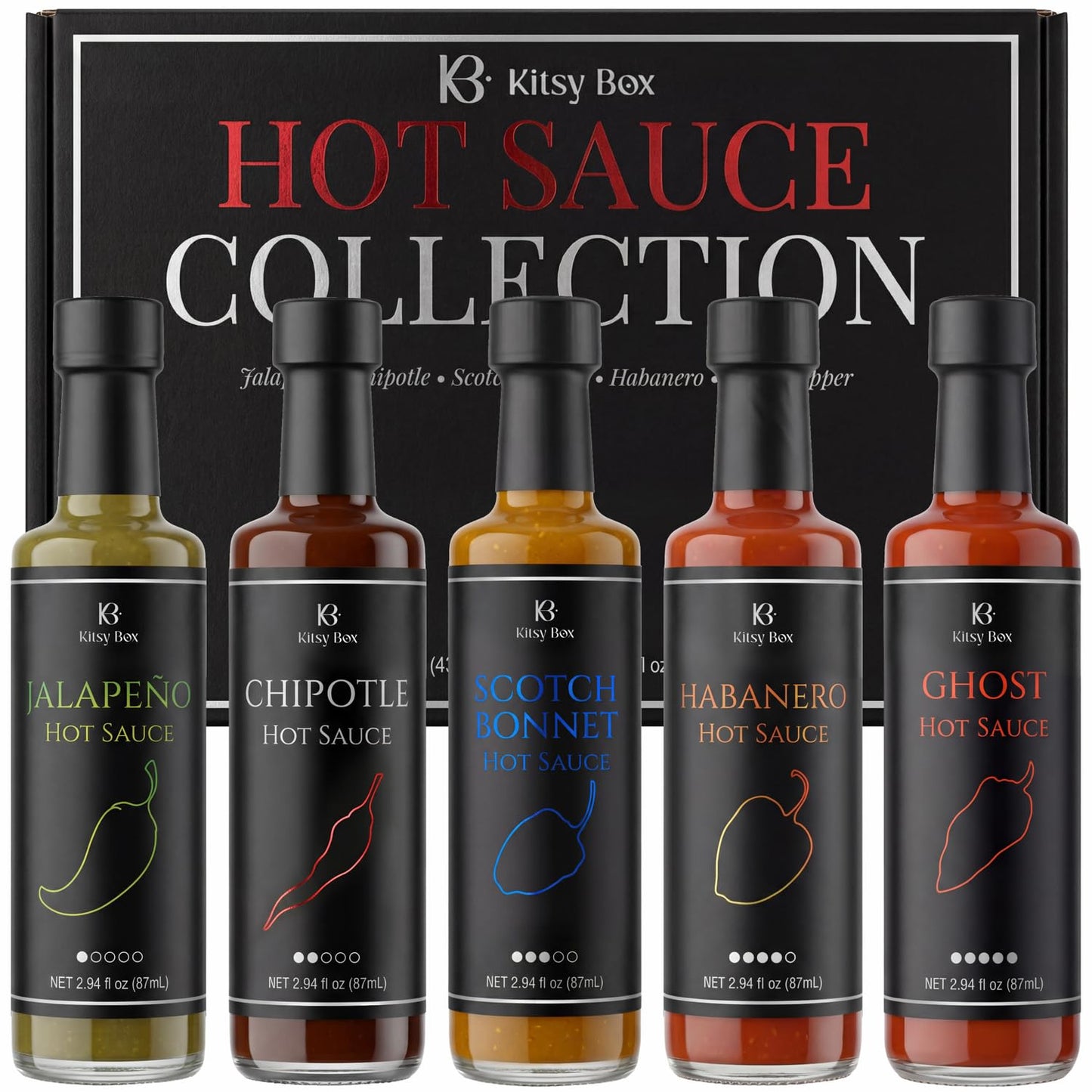 Hot Sauce Gift Set Variety 5 Pack - Hot Sauce Collection Sampler Set