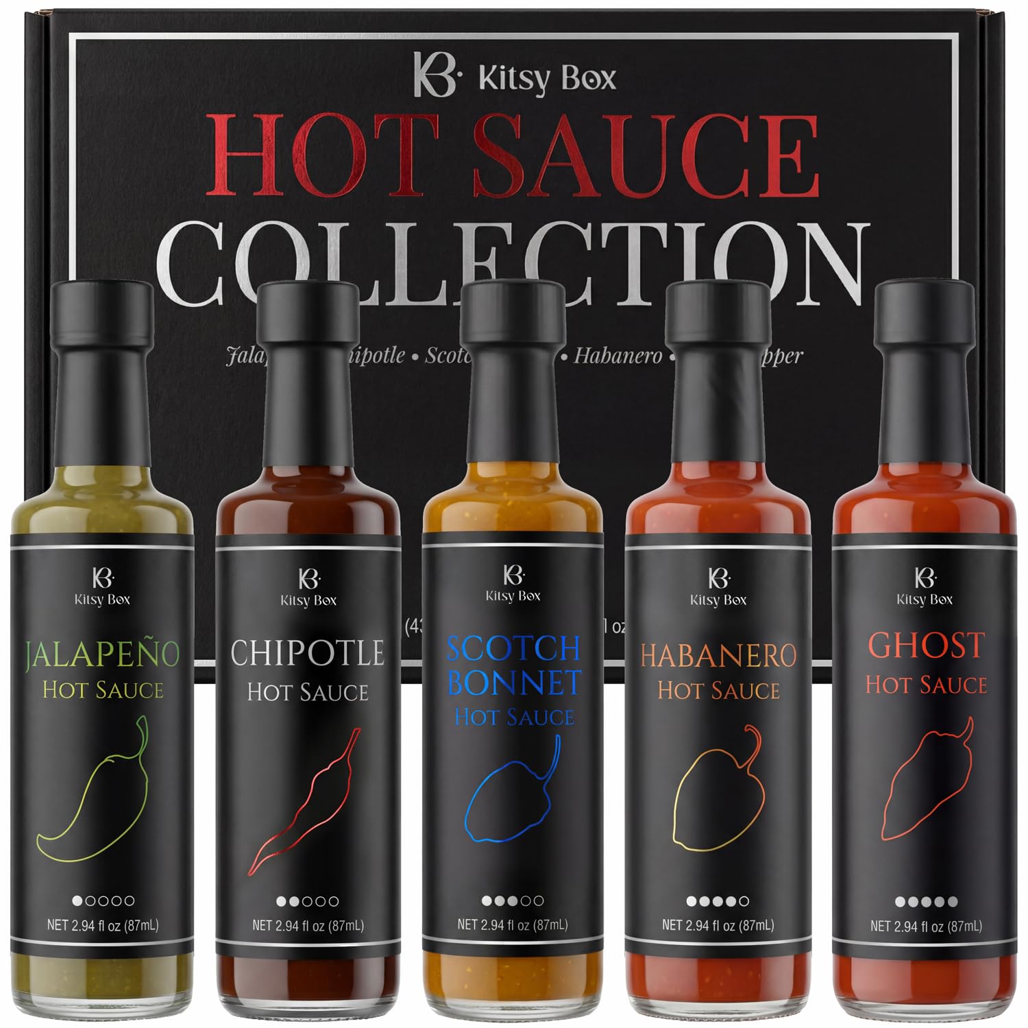 Hot Sauce Gift Set Variety 5 Pack - Hot Sauce Collection Sampler Set