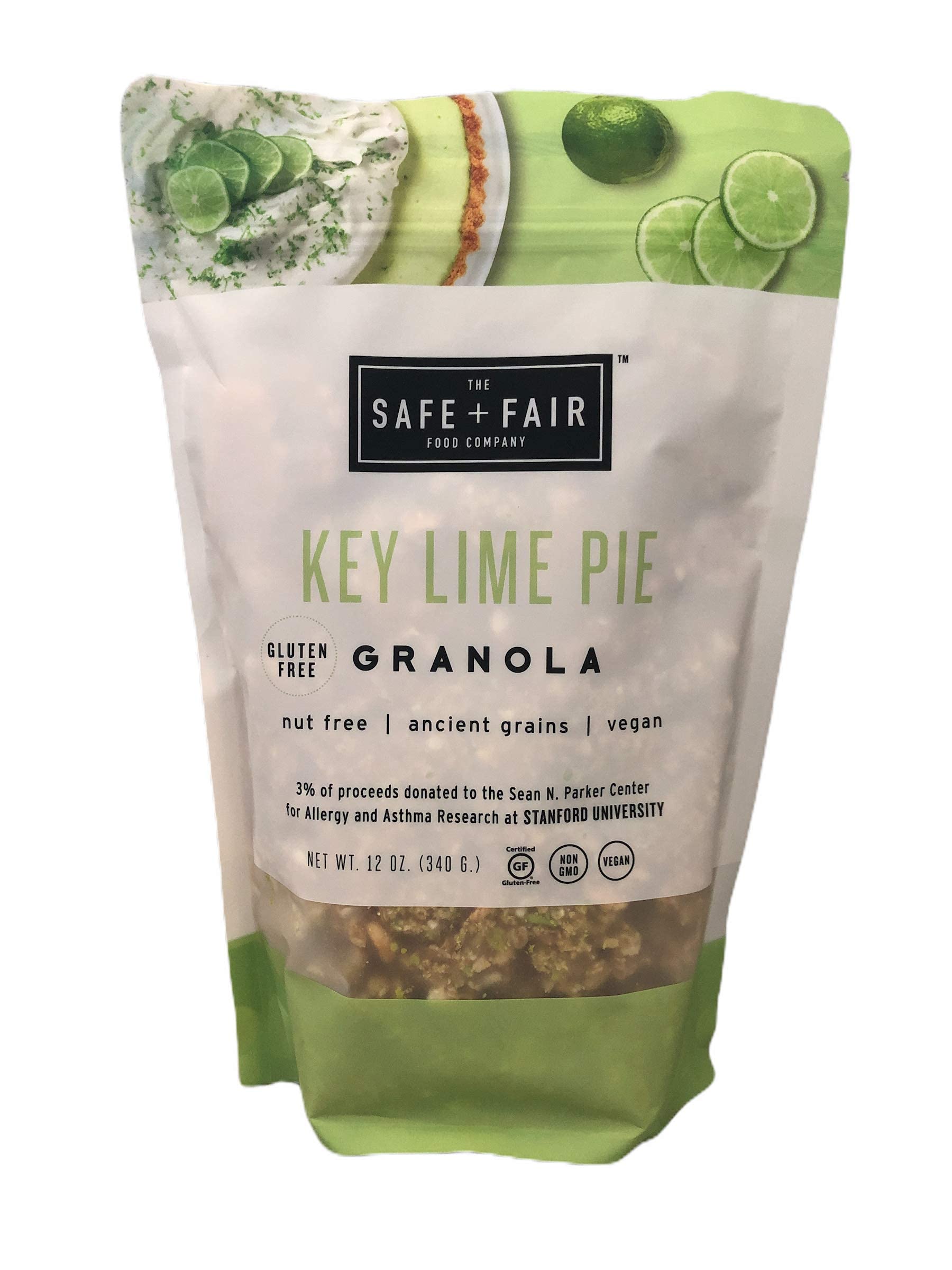 The Safe + Fair Food Company, Key Lime Pie Granola, 12 Ounce Pouch - Pack of 3