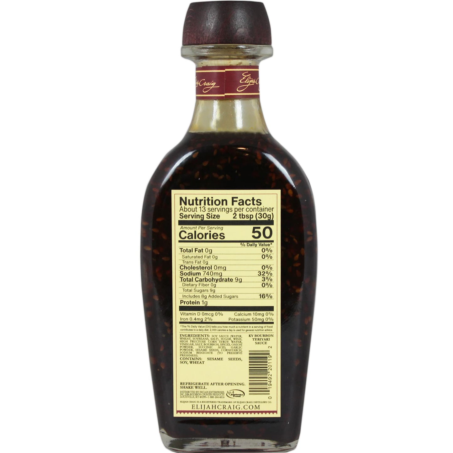 Elijah Craig Kentucky Teriyaki Sauce - Spirits-Inspired Flavor, Gourmet Marinade & Glaze (15.2oz)