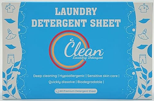 Clean Laundry Detergent™- Hypoallergenic, Eco-Friendly, Plant-Based, Biodegradable, 100% Natural - Gentle on Skin & Fabrics, Fresh Scent, 60 Premium