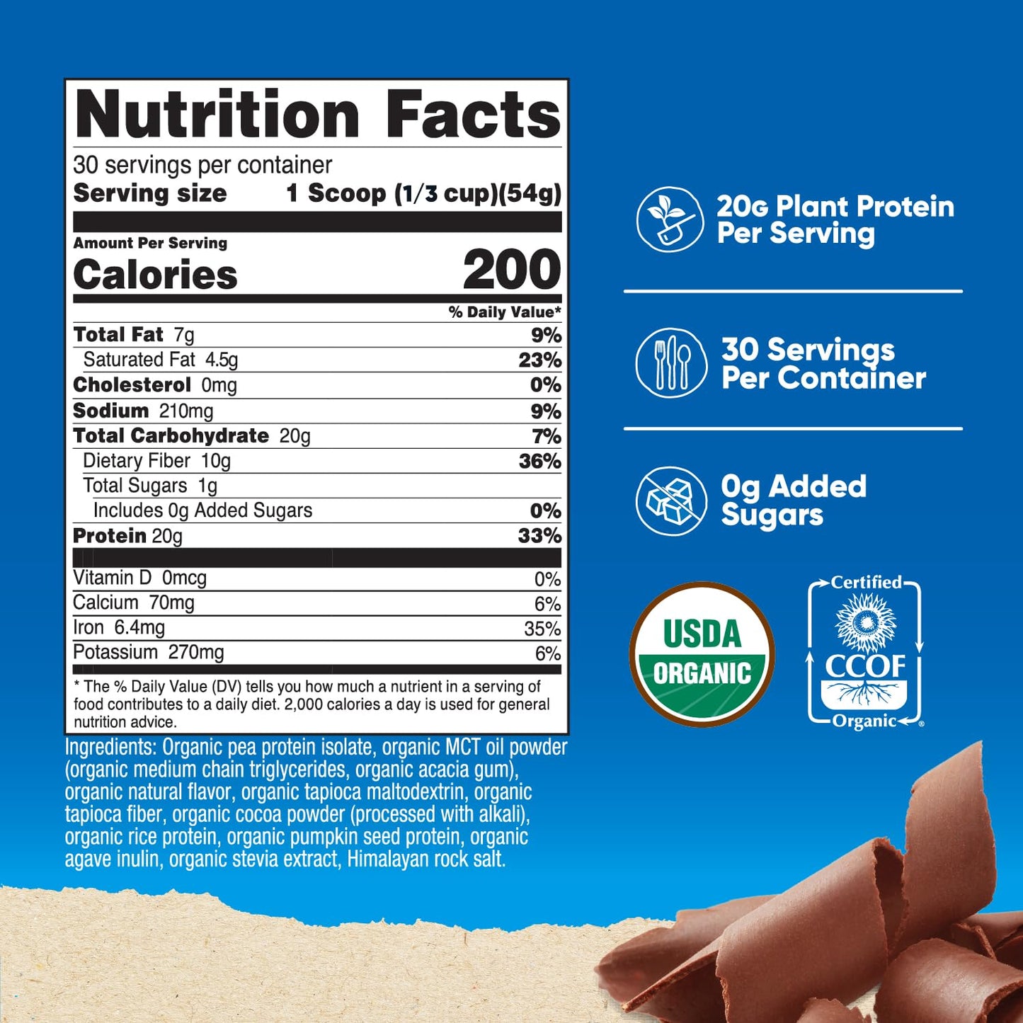 Nutricost Organic Vegan MRP (Chocolate Flavored) (30 Servings) - GMO Free, Gluten-Free Meal Replacement Drink