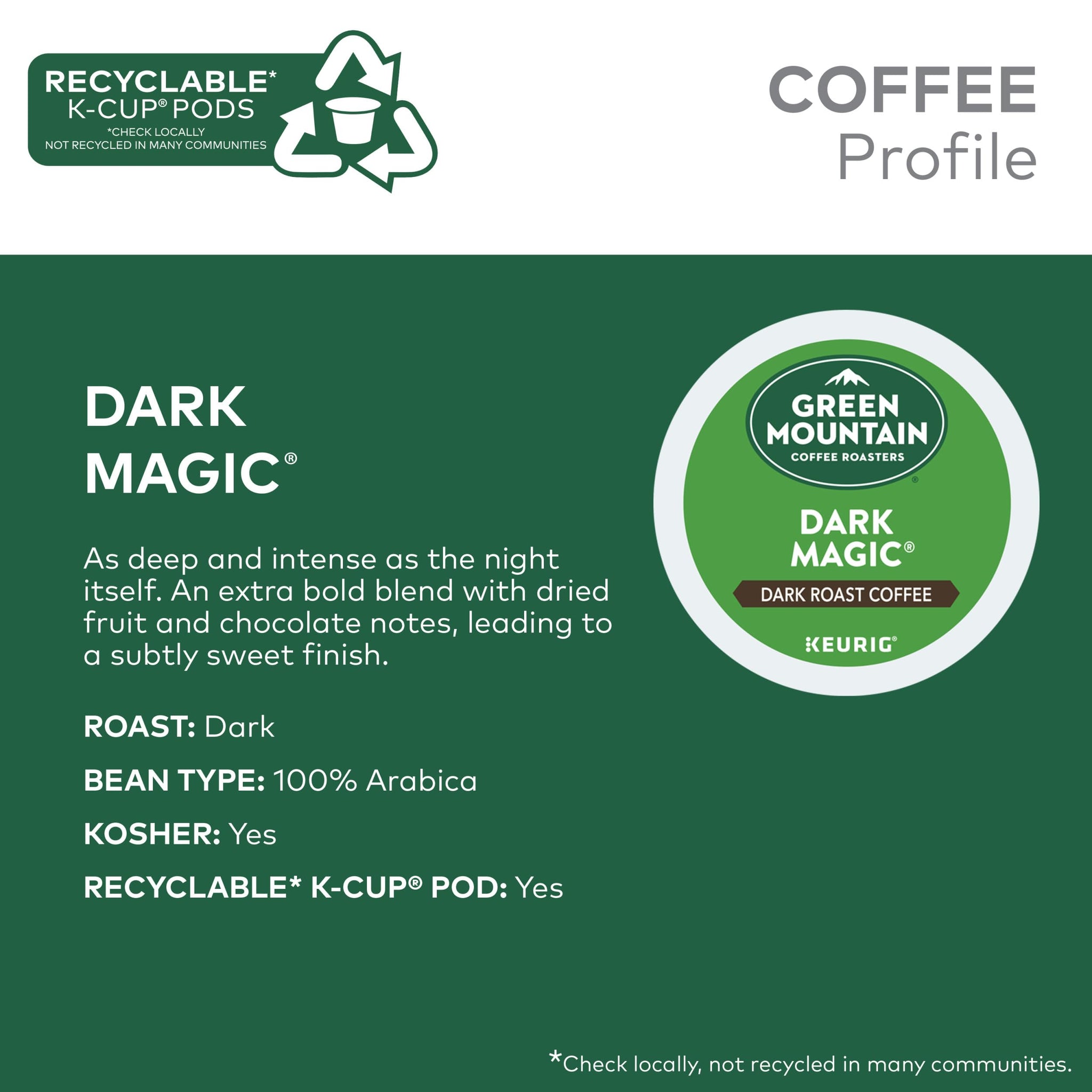 Green Mountain Coffee Dark Magic single serve K-Cup pods for Keurig brewers, 24 Count (Pack of 2)