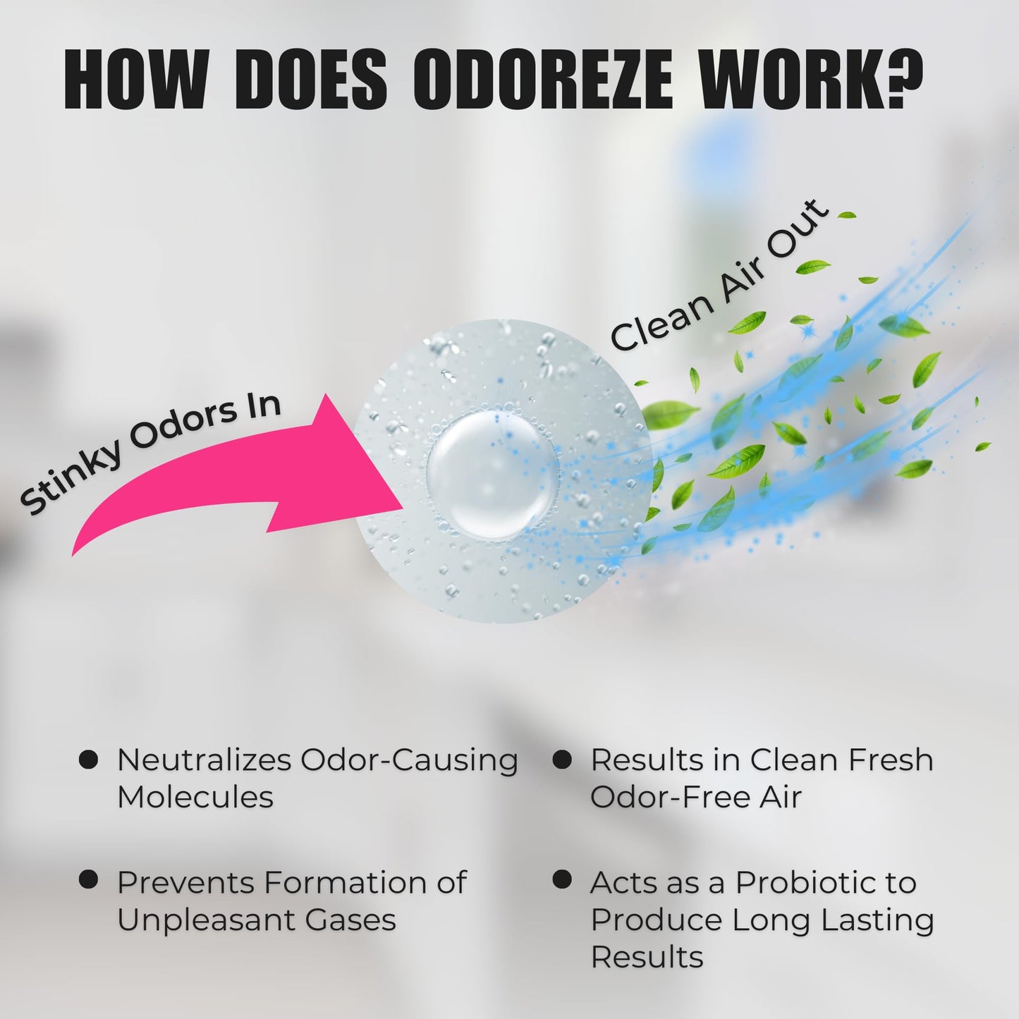 ODOREZE Natural Probiotic Drain Smell Deodorizer: 32 oz. Concentrate Makes 128 Gallons to Clean Drain Odor