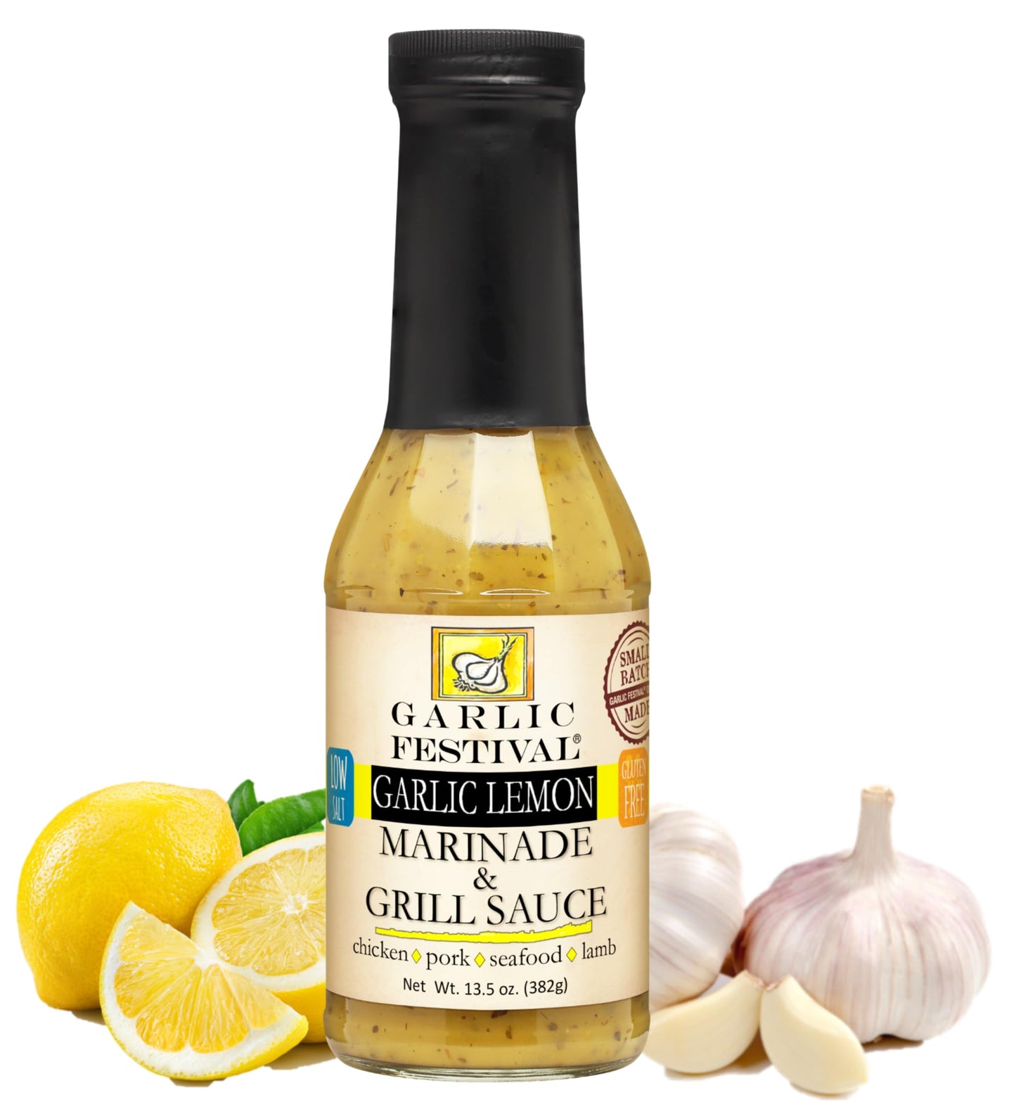 Garlic Festival Foods Garlic Lemon Marinade & Grill Sauce 13.5 oz.