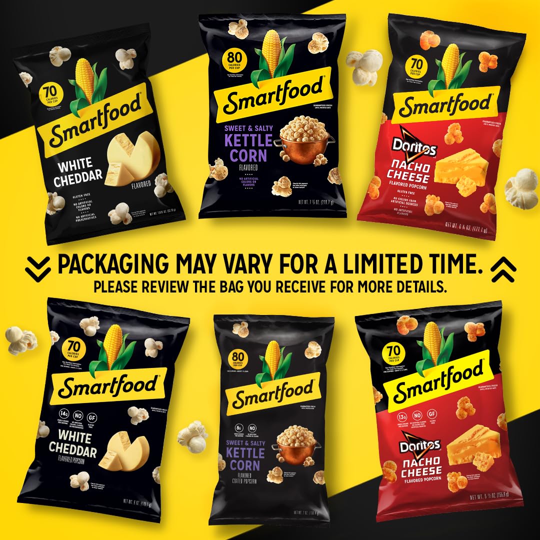 Smartfood Popcorn, White Cheddar, Gluten Free, 9.75oz Party Size Bag