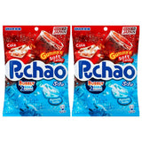 Puchao Japanese Gumming Soft Candy Variety Pack, Soda and Ramune Flavors, Unique Chewy Candy with Juicy Gummy Bits Pack of 2, Product of Japan (Cola