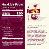 Ripi Braised Short Rib Ravioli - Red Wine, Swiss Chard & Parmesan - Frozen Pasta Meal - Ready in Under 5 Minutes, 9oz, Pack of 12
