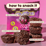 Prime Bites Minis - High Protein Muffin (12 Per Box, Chocolate Fudge) - 15g of Protein, 5g of Collagen, Gluten Free, Low Sugar Treat, Delicious