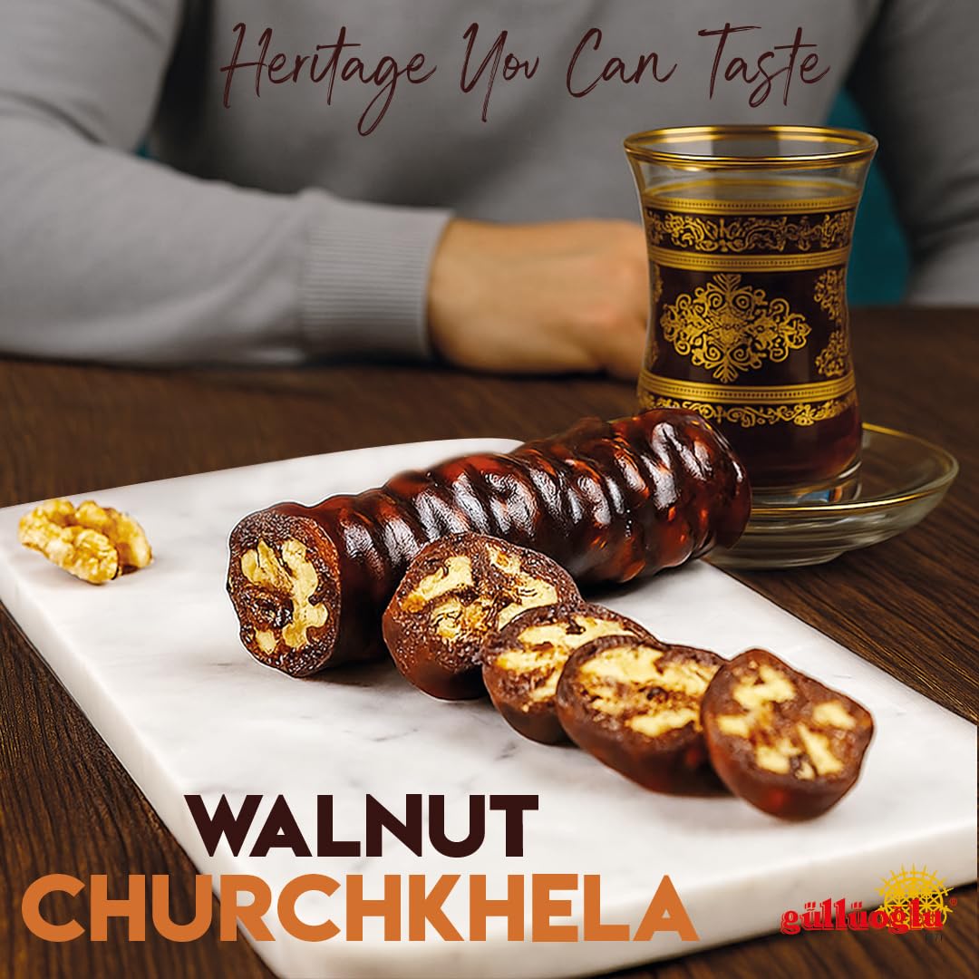 Gulluoglu Walnut Churchkhela (Cevizli Sucuk), Daily Fresh Shipment From Istanbul/Turkey. (1.1lbs)