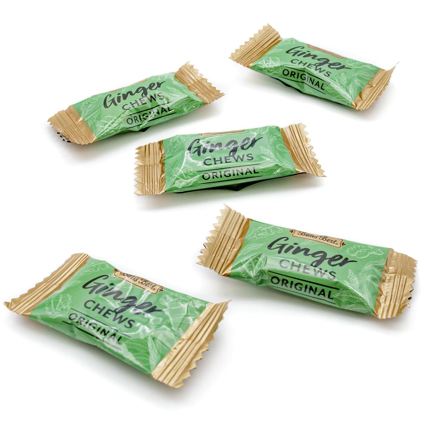 Ginger Candy Chews for Nausea Relief 1 lb - 100% Natural Original Flavor, Individually Wrapped, Bulk
