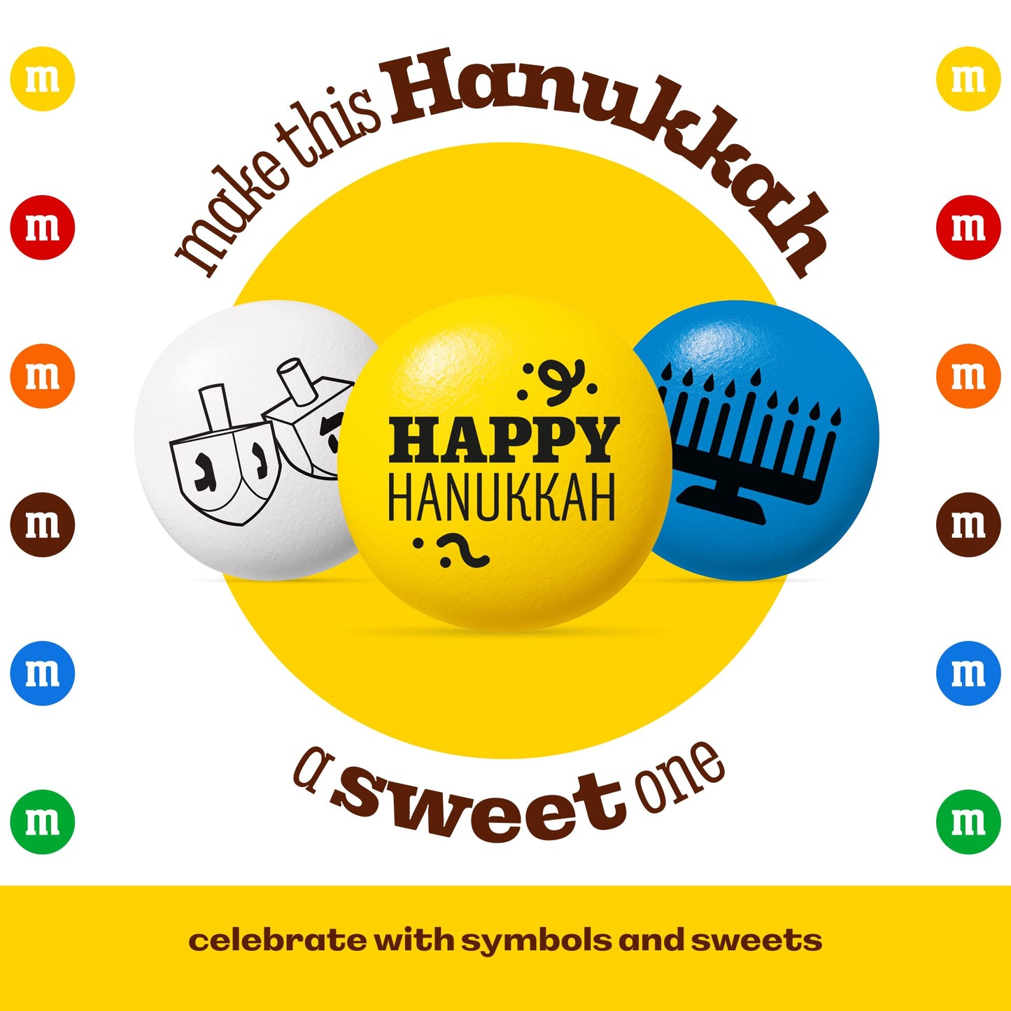 M&M’S WORLD Hanukkah Milk Chocolate Candy - 2 Pounds of Bulk Candy With Hanukkah Designs for Gifts, Party Favors, Holiday Celebrations and More