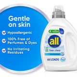 all free clear, Original, Liquid Laundry Detergent for Sensitive Skin, Unscented and Hypoallergenic, Concentrated, 50oz, 66 Loads