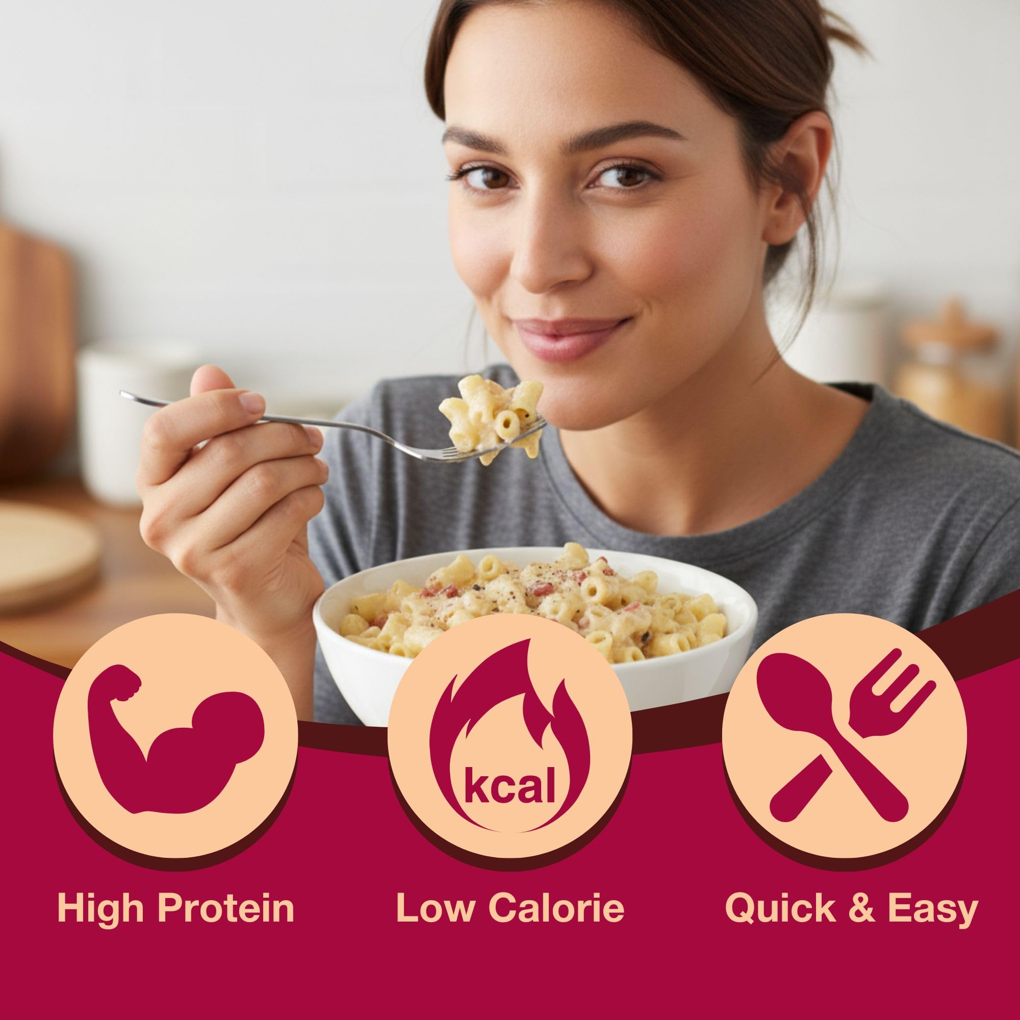 ProtiDIET High Protein Carbonara Pasta - 15g Protein, 7 Pouches - Balanced High Protein Meal Replacement for Everyday Wellness
