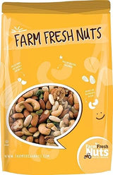 Dry Roasted Deluxe Mixed Nuts with Himalayan Salt (1 Lb.) - A Super Tasty Mix of Almonds, Brazil Nuts, Cashews, Pecans & Pistachios - Farm Fresh Nuts