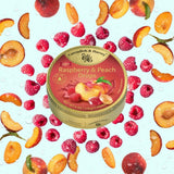 Cavendish & Harvey | Raspberry & Peach Filled Hard Candy Drops | 6 Ounce Tin