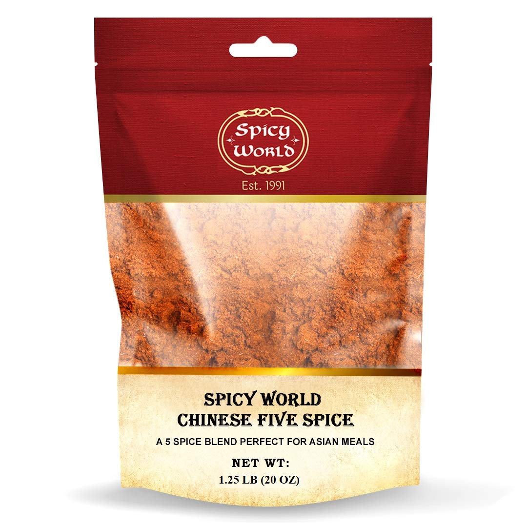Spicy World Chinese Five Spice Powder 1.25 Pound (20oz) Bag - Great for Asian meals, Chinese 5 Spice Seasoning, Cinnamon, Fennel Seed, Cloves, Star