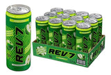 REV7 Anti-Tired Drink! Caffeine Free, Zero Sugar, Powered by goBHB, Ketones, Green Apple - 12ct