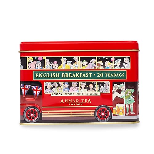 Ahmad Tea London Bus Gift Tin, English Afternoon, 20 Count Tin