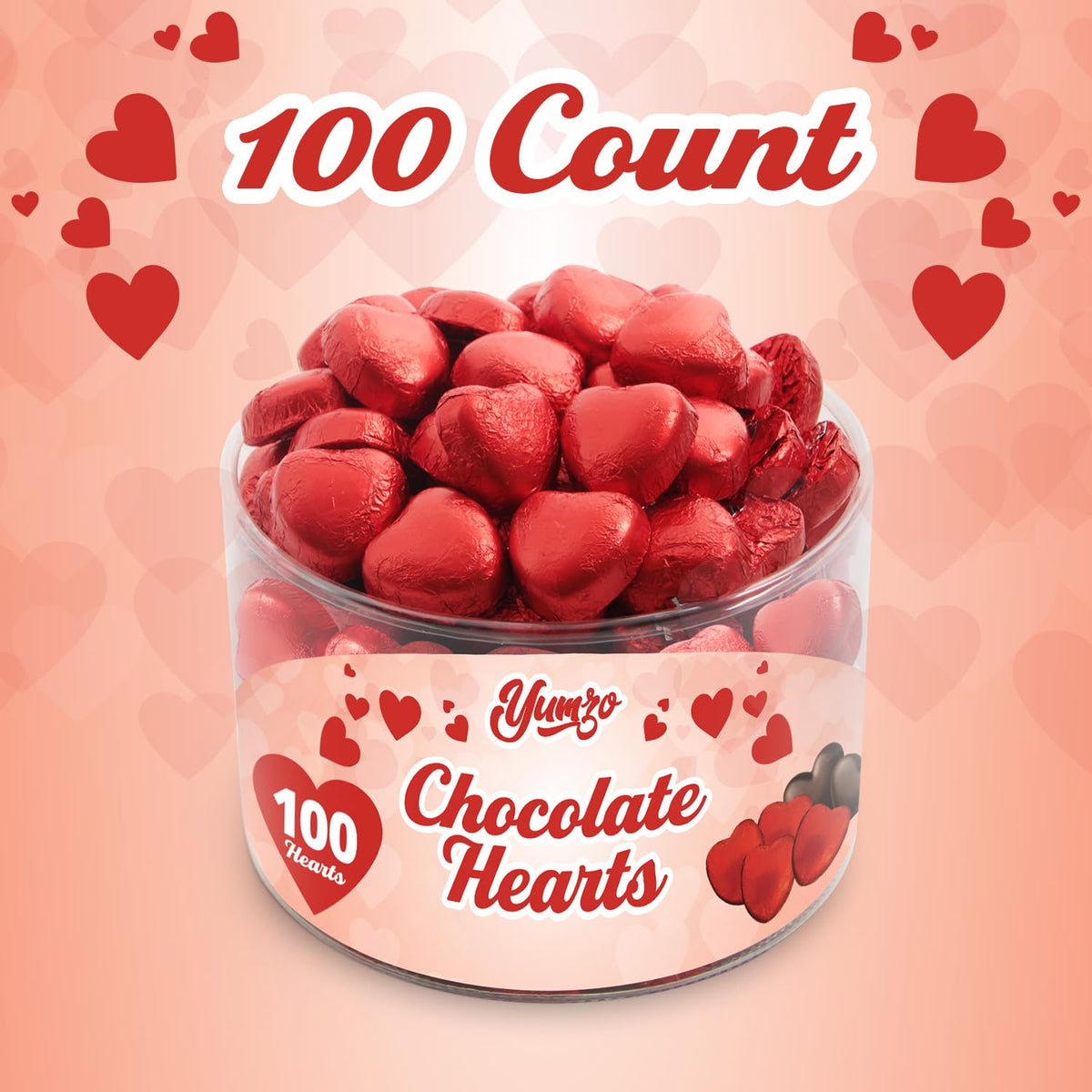 Fathers Day Milk Chocolate Hearts Candy, Milk-Chocolate, Bulk, 100 Pack