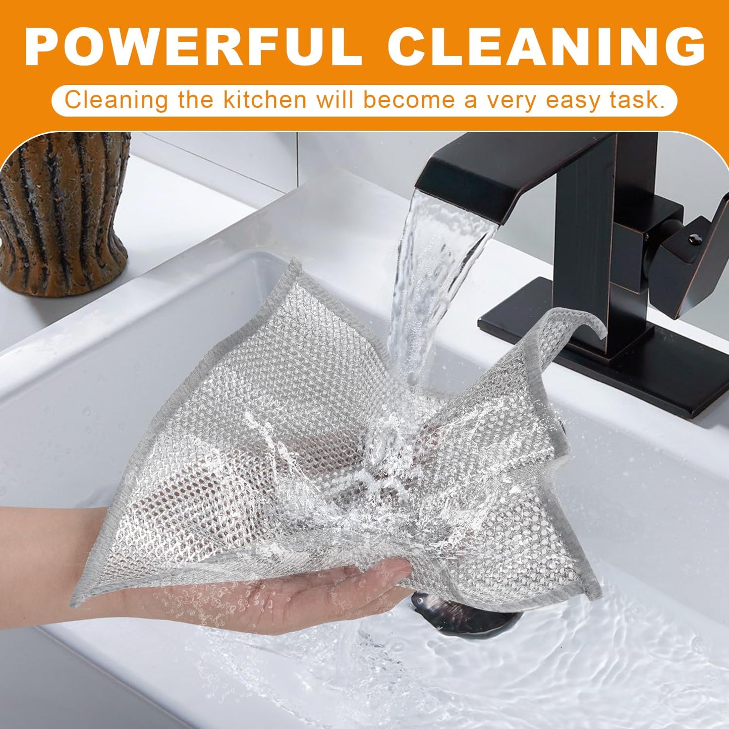 20 Pcs New Upgrade 3-Layer Metal Dish Cloth, No Scratches Wire Cleaning Cloth , Reusable Multipurpose Wire Dishwashing Rag for Kitchen Cleaning