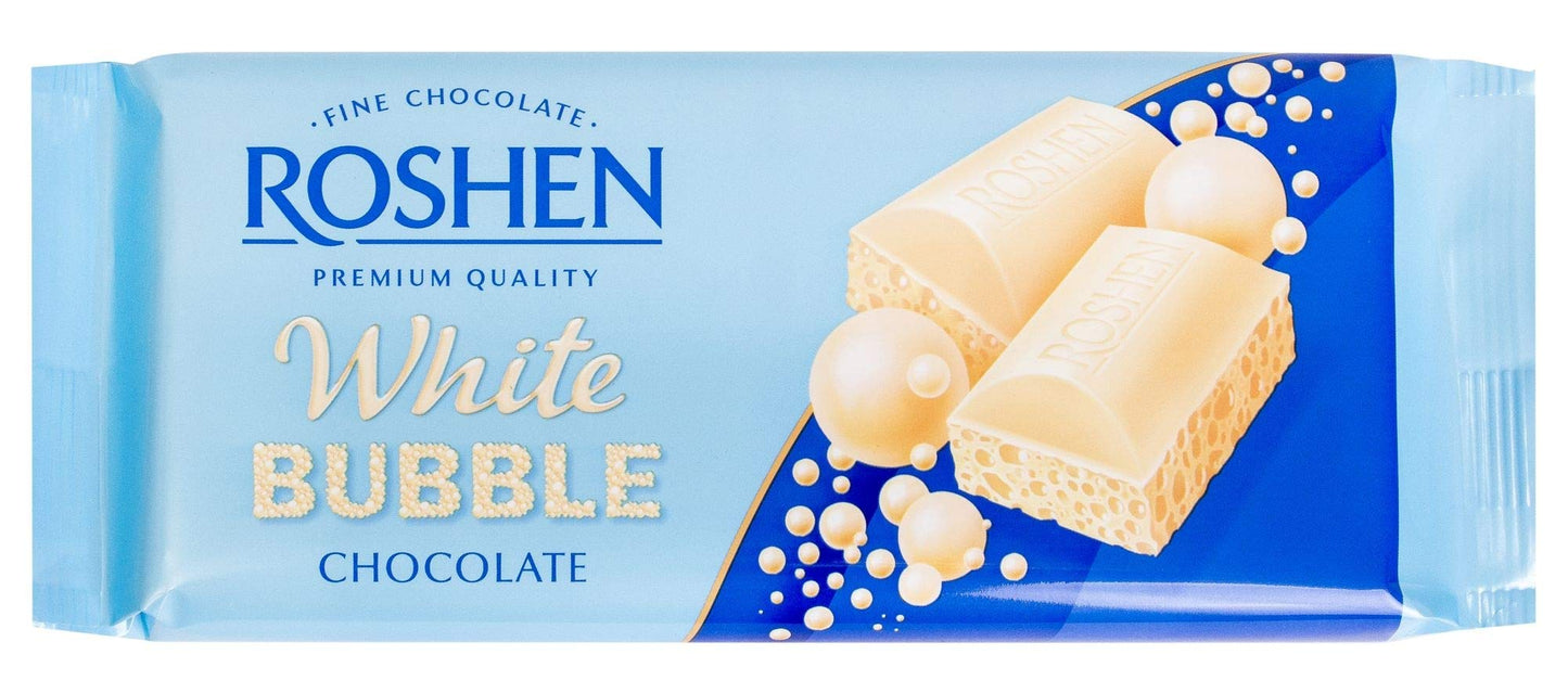 Roshen "Aerated" Fine White Bubble Chocolate Bar, (2.82 oz/80 grams) Pack of 3
