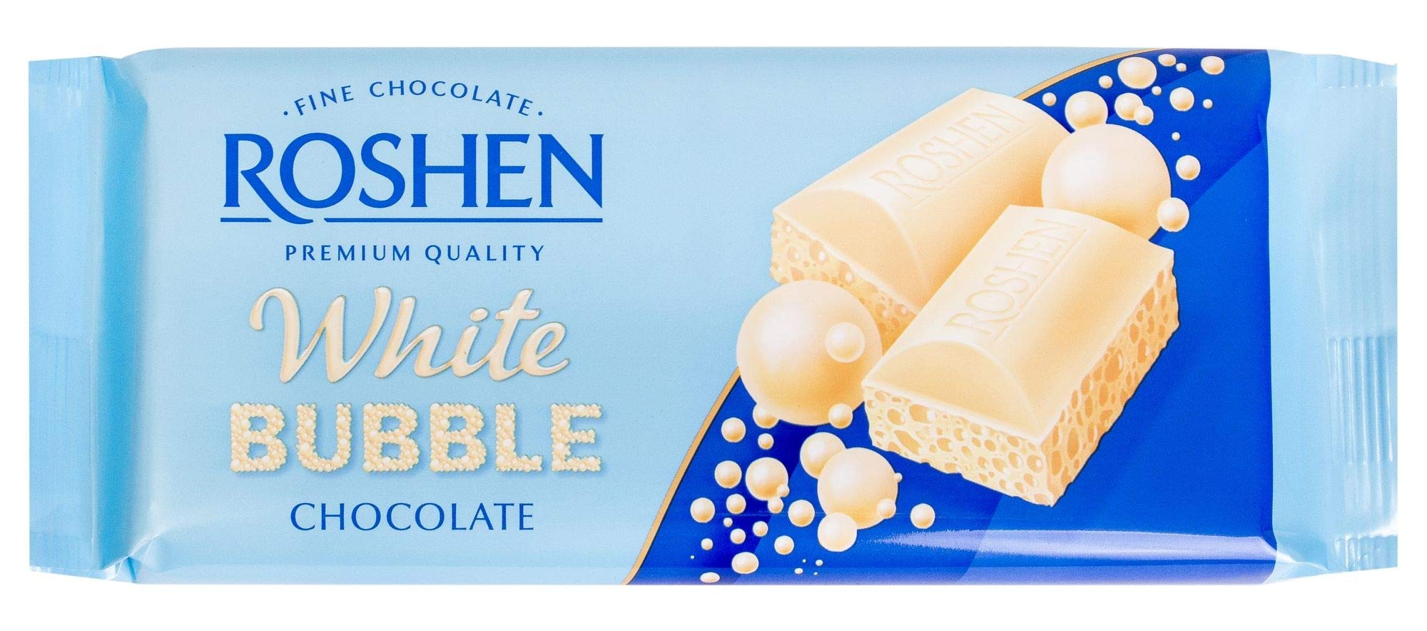 Roshen "Aerated" Fine White Bubble Chocolate Bar, (2.82 oz/80 grams) Pack of 3