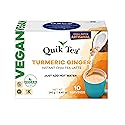 QuikTea Instant Vegan Turmeric Ginger Chai Tea Latte - 10 Count, earthy turmeric glow with zesty ginger warmth, low Caffeine, No artificial colors