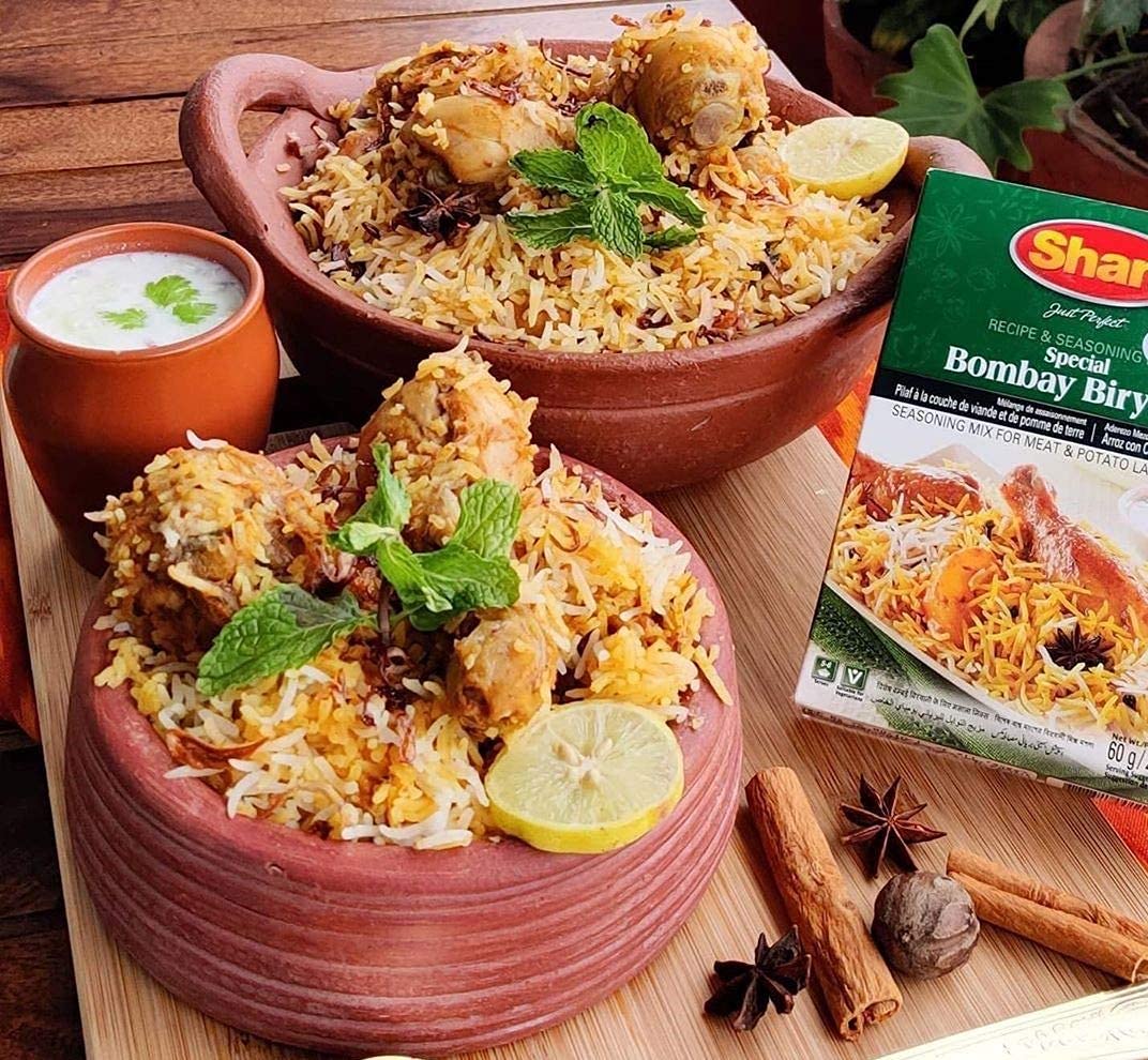 Shan - Bombay Biryani Seasoning Mix (60g) - Spice Packets for Spicy Meat Pilaf