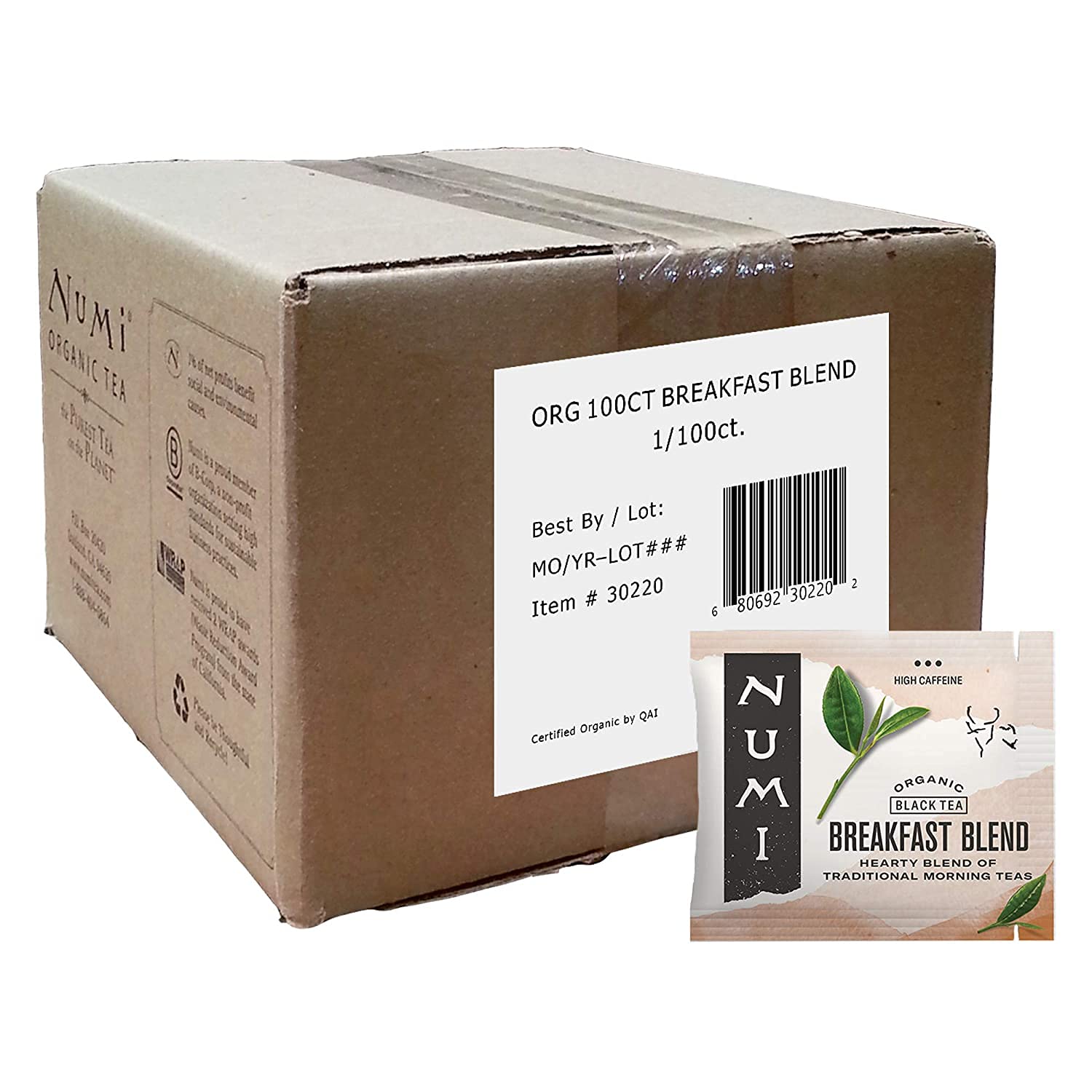 Numi Breakfast Blend 100 Individual Sealed Bags