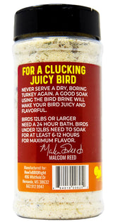 Malcom's Turkey and Chicken Bird Brine Seasoning | Championship Herb Brine Formulated to Produce a Juicy, Tender Bird Every Time | 16 oz