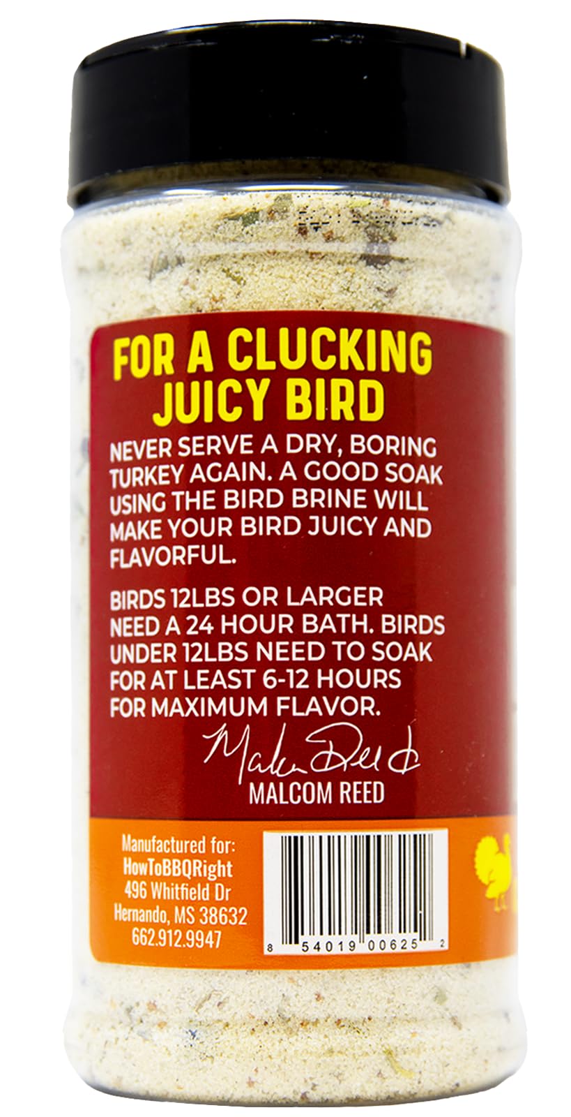 Malcom's Turkey and Chicken Bird Brine Seasoning | Championship Herb Brine Formulated to Produce a Juicy, Tender Bird Every Time | 16 oz