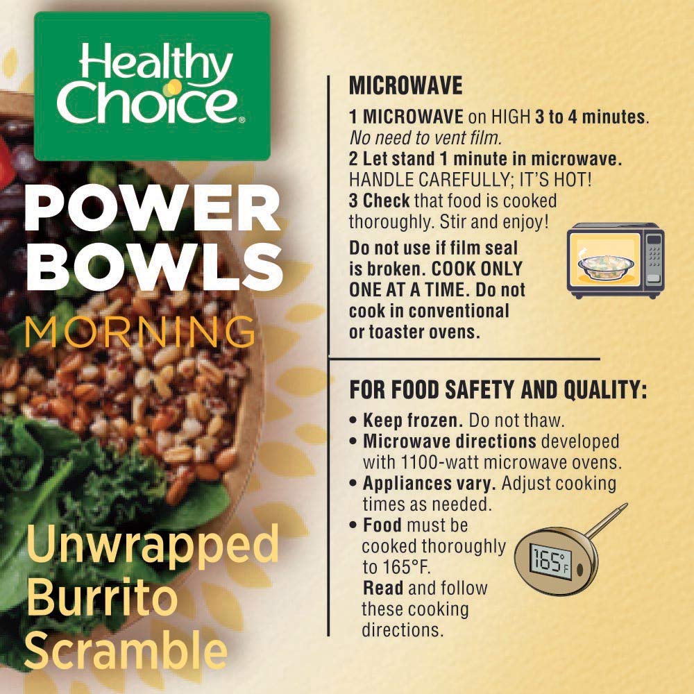 Healthy Choice Power Bowls Unwrapped Burrito Scramble, Packed with Protein, 7.2 oz